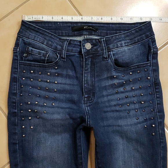 Kancan Distressed Rivet Skinny Jeans - Picture 8 of 12